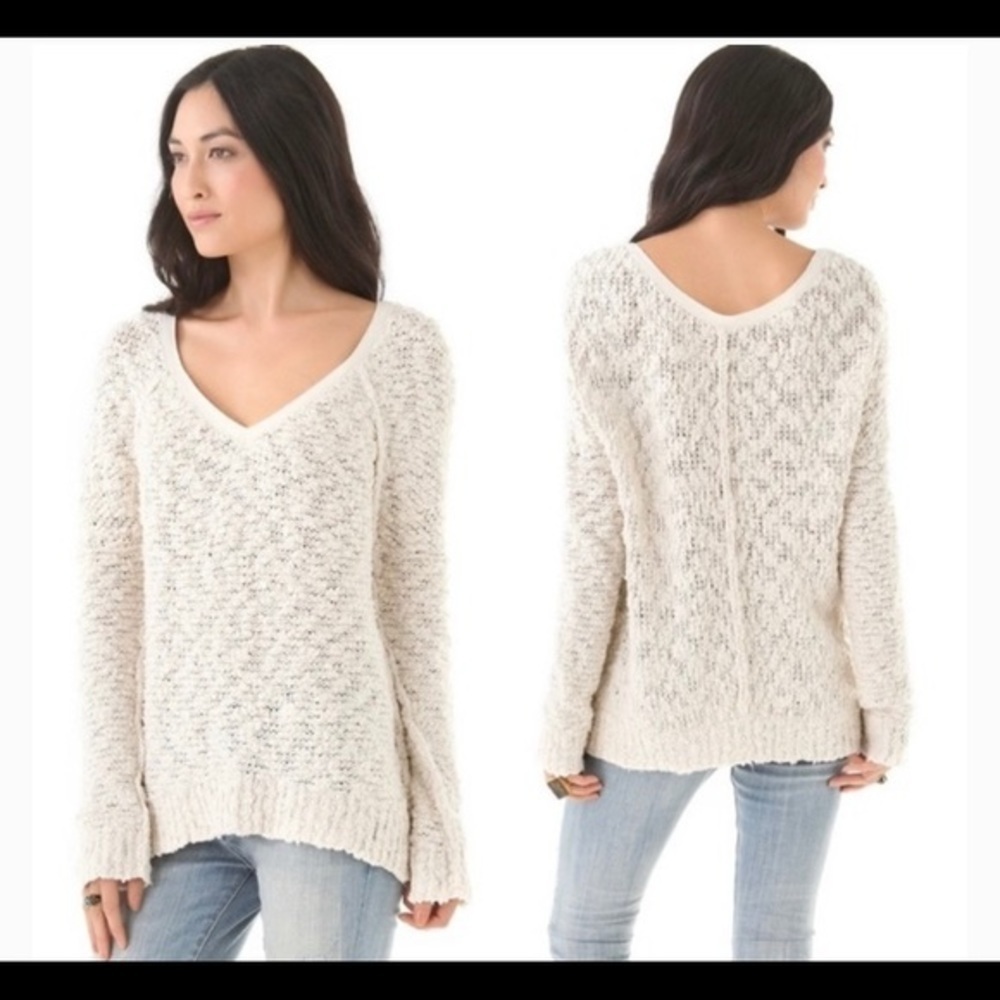 Free People Shaggy Bear Songbird Pullover Sweater - Picture 2 of 12